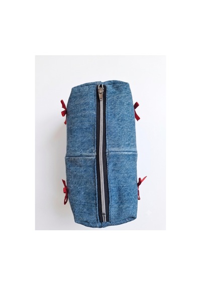 Cıny Denim Fiyonklu Pinterest Makyaj Çantası Tb041