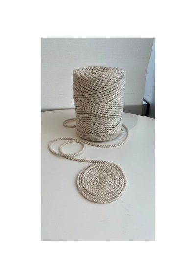 Ekru Pamuk Makrome 5mm 1 Kg