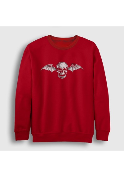 Presmono Unisex Logo Avenged Sevenfold Sweatshirt Kırmızı