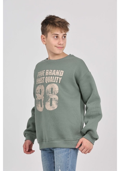Toontoy Kids Toontoy Erkek Çocuk 88 Baskılı Sweatshirt Koyu Yeşil