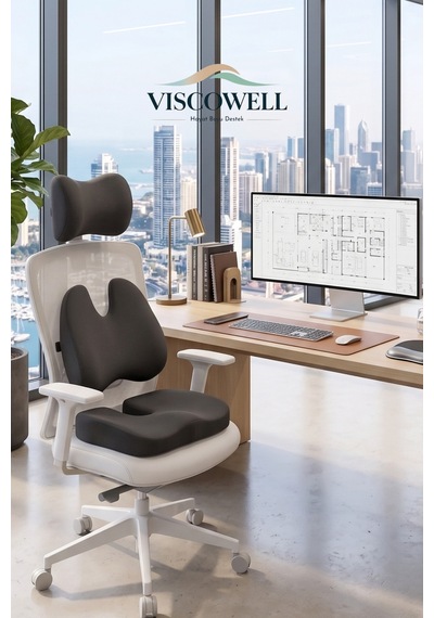 Visco 3'lü Set Ortopedik Yastık Seti Bel, Boyun Ve Kalça Desteği Ergonomik Minderi