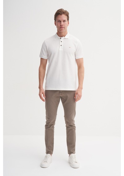 Cazador 40520 Erkek Beyaz Polo Yaka Tshirt