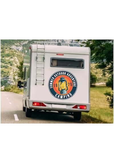 Kamp Sticker, Kampçı Camping Adventure Off Road Sticker, Araba Oto Pickup Karavan Sticker 02023 10X10 Cm