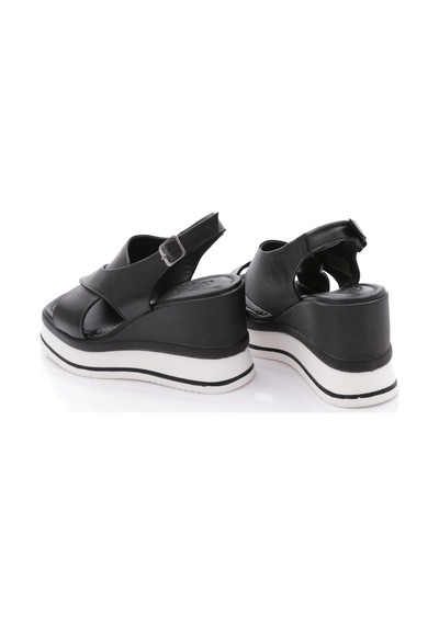 Dgn 722-24170 Kadin Mega Kalin Taban Sandalet Siyah