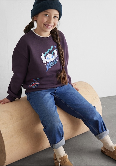 Mavi - Stitch Baskılı Mor Sweatshirt 7s10161-70635 Mor