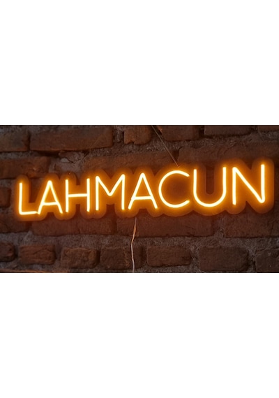 Lahmacun Neon Ledli Duvar Aydınlatması Siyah