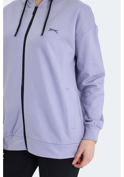 Slazenger Kathleena 2 Li Set Kadın Sweatshırt Gri - Mor