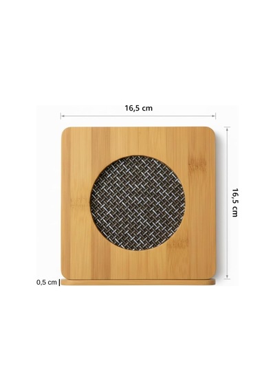 Kare Bambu Nihale Metal Fileli, Isıya Dayanıklı Tencere Ve Çaydanlık Altlığı 16,5 X 16,5 Cm Diğer
