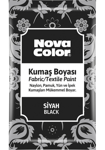 Nova Color Kumaş Boyası Toz 12 Gr Siyah Nc-904 Çok Renkli