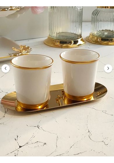 Fine Living Golden Mug Set -3 Parça Beyaz