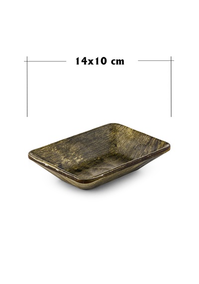 Rölyefli Hibrit Ahşap Köş. Kayık 10x14 Cm 3 Adet Altın