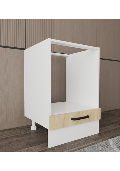 Napoli Alt Dolap Ayaklı Çekmece Modül Dolap 60 Cm Safir Meşe - Beyaz