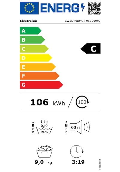 Electrolux EW8D795MCT 800 Serisi Ultracare Steam 9 KG A+++ Buharlı Inverter Wi-fi Kurutma Makinesi