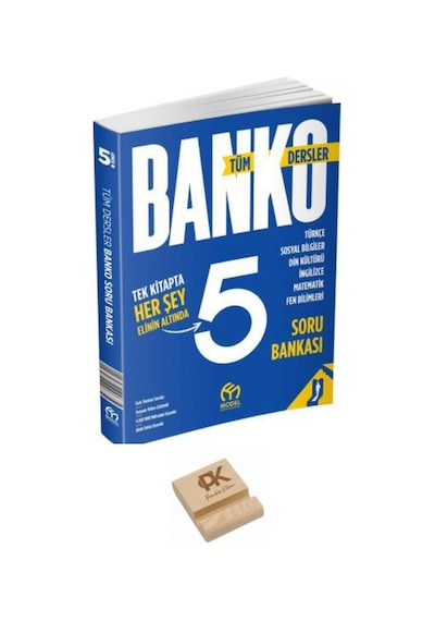 Model 5. Sınıf Banko Tüm Dersler Matematik Fen Türkçe Sosyal Din İngilizce Soru Bankası+stand Pk