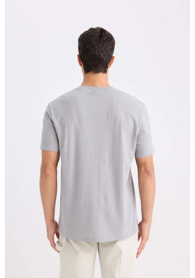 DeFacto %100 Pamuk New Regular Fit Bisiklet Yaka Basic Düz Kısa Kollu Tişört V7699AZ25SPGR89