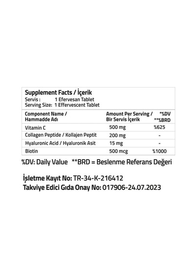 Collagen Beauty 15 Effervescent Tablets