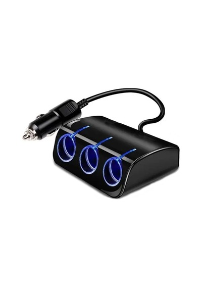 Oto Araç Çakmak Çoğaltıcı 3 Port Işıklı Dişi Çakmak Çoklayıcı 120w