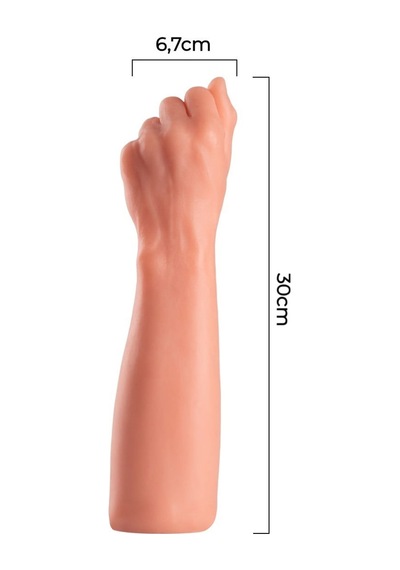 30 Cm Dev Kalın Realistik Yumruk Fist Tasarımlı Dildo Ten Rengi Çok Renkli