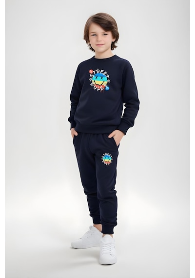 Fyk Kids 3'lü Erkek Çocuk Baskı Detaylı Yuvarlak Yaka Eşofman Takımı Çok Renkli
