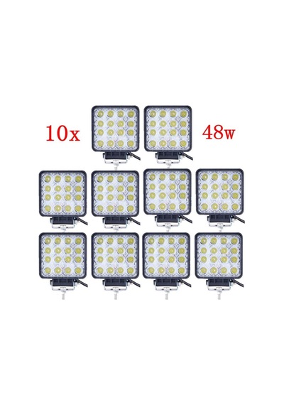 10 Adet 16 Ledli Off Road Sis Farı Lambası 12 Volt - 24 Volt