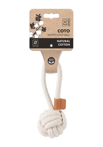 M-pets Coto Whıte Loop Ball 6,5cm Çekmeli Örgü Top Oyuncak