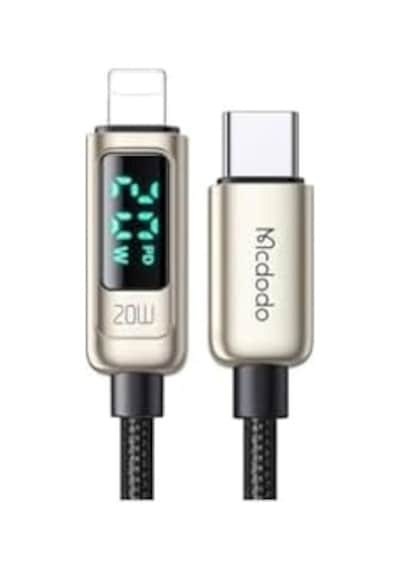 Ca-8811 20w Dijital Göstergeli Type-c To Lightining Pd-data Şarj Kablosu-gümüş