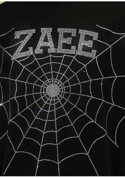 Zaee Spider Taş İşlemeli Oversize Tişört Siyah