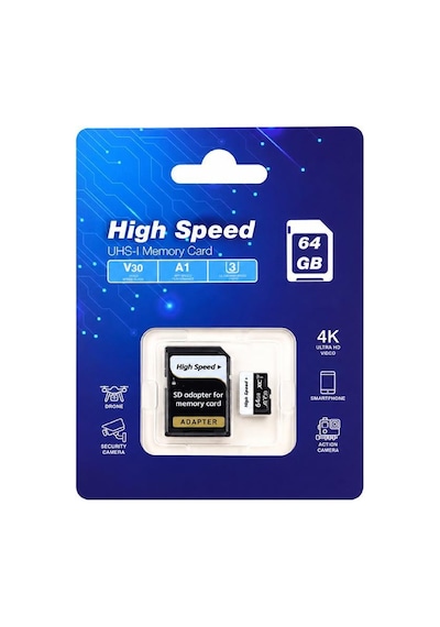 Elba High Speed 64gb A1 V30 U3 Micro Hafıza Kartı Class10