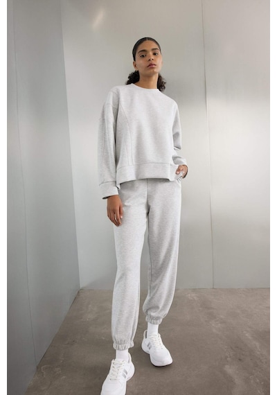 DeFactoFit Oversize Geniş Kalıp İnce Sporcu Eşofman Altı Çift Cepli Jogger Paça Standart Boy Skuba Dalgıç Kumaş Z6694AZ24AUGR93