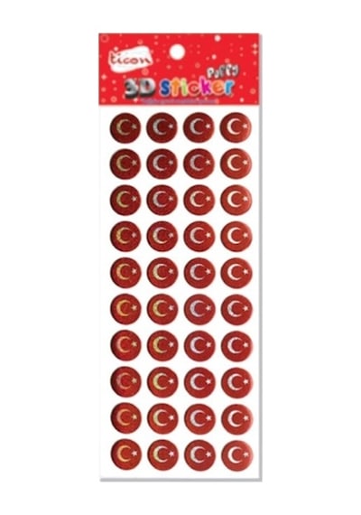 Ticon Sticker Bayrak Yuvarlak - 6 Adet