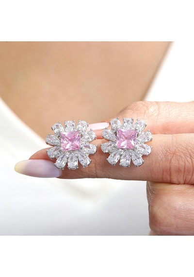 Effective Diamond Milano Rüyası Pink Taşlı Gümüş Küpe