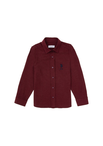 U.S. Polo Assn. Kız Çocuk Bordo Uzun Kollu Basic Gömlek 50317666-VR177