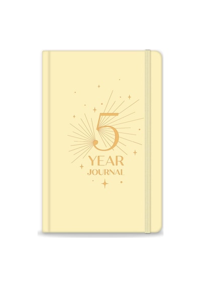 5 Yıllık Süresiz Günlük Ajanda 13x21 - Sarı Çok Renkli