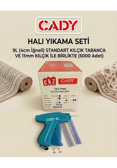 Cady 9l Tabanca+11mm Halı Kılçıklama Seti 5000 Ad