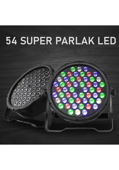 Sese Duyarlı Rgb Led 1 Watt 54x3 Led Par Sahne Işığı-parti, Disko,restoran, Bahçe, Park Plaza Vb.