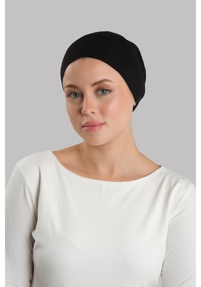 Hürrem Bone Siyah Pratik Hazır Geçmeli İç Bone Viskon Fileli Nefes Alabilen 3014 01