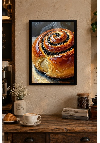 Spiral Hamur Desenli Dekoratif Mdf Tablo, Çerçeve Görünümlü Ahşap Poster