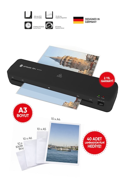 330 L A3 Laminasyon Makinesi Ve 40 Adet Laminasyon Filmi