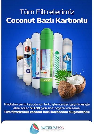 WaterMelon Açık Kasa Su Arıtma Cihazı Filtre 6 Aşama Cift Sedimentli Ph+ Alkalin WaterMelon Membran