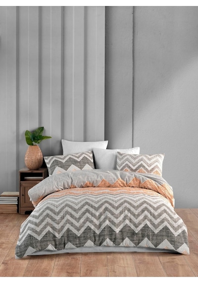 Mystory Home Lastikli Çarşaflı Çift Kişilik Nevresim Takımı Superior 200x220 Cm Gri