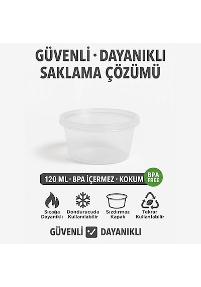 Jouis Saklama Kabı Sos 50 Adet 120 Ml 4 Oz Kemik Suyu, İlik Suyu, Anne Sütü, Sos Ve Püre Dondurucu Uyumlu Buzlu Diğer