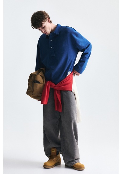 Vamos Relax Fit Polo Yaka Sweatshirt Indigo