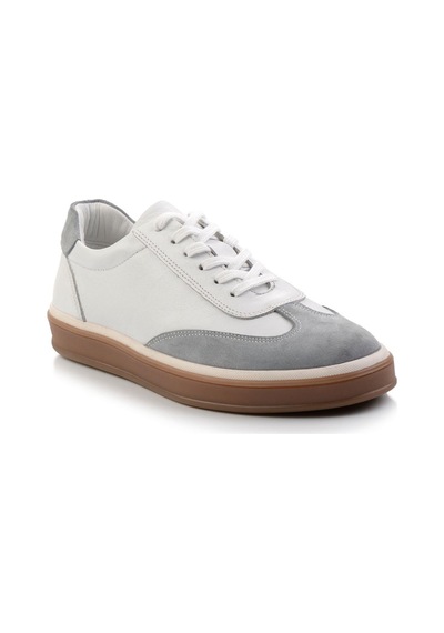 Bambi Beyaz Hakiki Deri Erkek Sneaker E01728358003 Beyaz