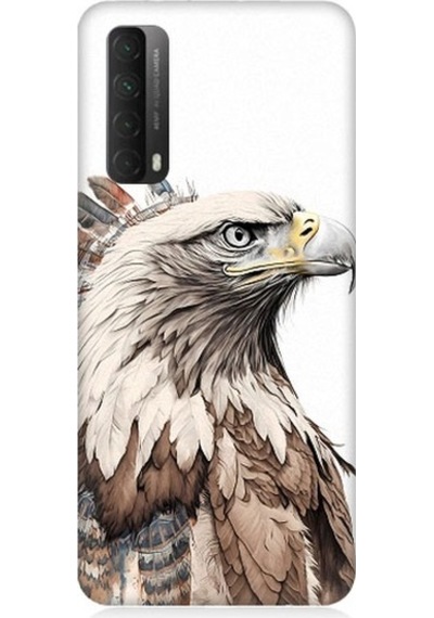 Huawei P Smart 2021 Uyumlu Savaşçı Kartal Desenli Silikon Kılıf