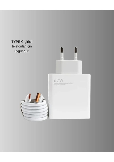 67w Süper Hızlı Şarj Adaptörü Ve Kablo Seti Güvenli, Kompakt Ve Ergonomik Tasarım .