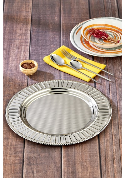 Cooker 33 Cm Metal Sunumluk Supla Ckr4593 Gümüş