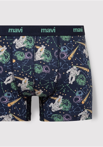 Mavi - Baskılı Lacivert Boxer 0910741-70695