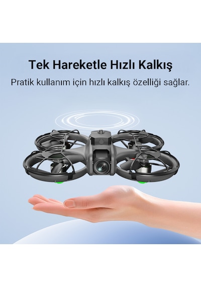 İdragon U9 Katlanabilir Mini Drone Ekranlı Kumanda Fırçasız Motor Hd Kamera Çift Bataryalı