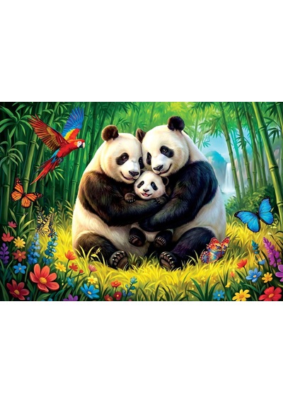 Ks Games Panda Ailesi 100 Parça Kız Ve Erkek Çocuk Puzzle - 31509