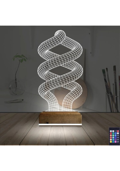 Luvivia Geometrik Dekoratif 3d Lamba - Masa Gece Lambası V7 Şeffaf